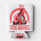 Rainbow I Draag Red Stroke Awareness Gnomen Blikjeskoeler (Achterkant)