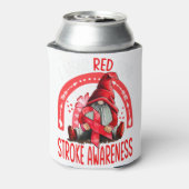 Rainbow I Draag Red Stroke Awareness Gnomen Blikjeskoeler (Blikje Achterkant)