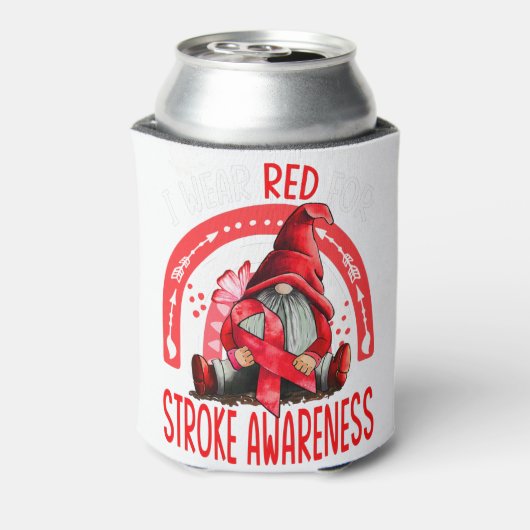 Rainbow I Draag Red Stroke Awareness Gnomen Blikjeskoeler (Blikje Achterkant)