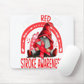 Rainbow I Draag Red Stroke Awareness Gnomen Muismat (Met muis)
