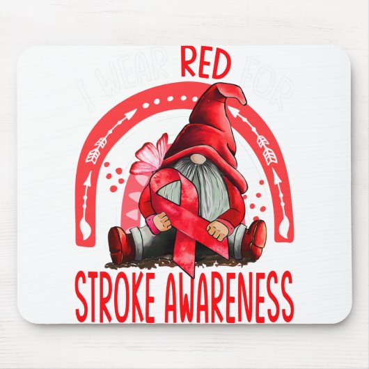 Rainbow I Draag Red Stroke Awareness Gnomen Muismat (Voorkant)