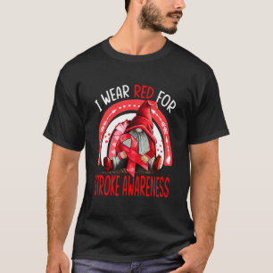 Rainbow I Draag Red Stroke Awareness Gnomen T-shirt