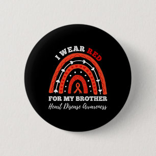Rainbow I Draag voor mijn broer Heart Disease AW Ronde Button 5,7 Cm