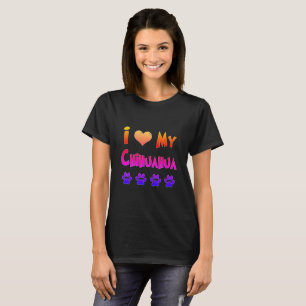 Rainbow I hou van mijn Chihuahua T-shirt
