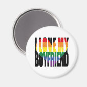 Rainbow I Love My Boyvriend Heart Magneet (Voorkant / Achterkant)