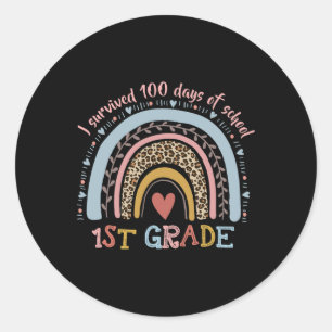 Rainbow I overleefde 100 dagen van de 1e klas scho Ronde Sticker
