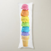 Rainbow Ice Cream Cone Body Pillow Lichaamskussen (Voorkant Verticaal)