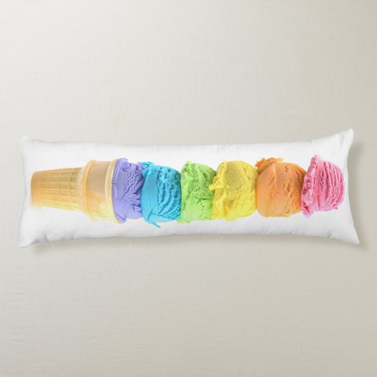 Rainbow Ice Cream Cone Body Pillow Lichaamskussen (Achterkant)