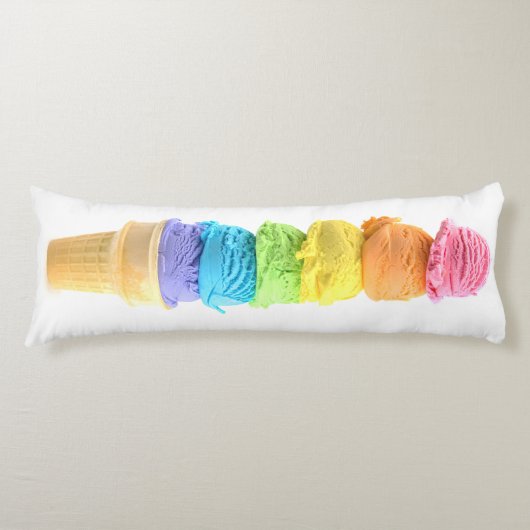 Rainbow Ice Cream Cone Body Pillow Lichaamskussen (Voorkant)