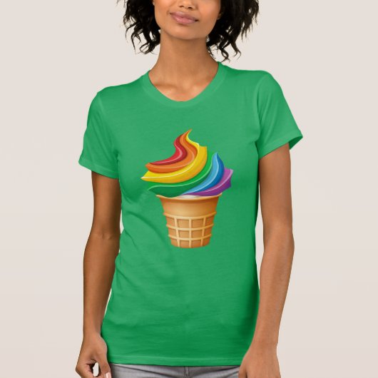 Rainbow Ice Cream Cone T-shirt (Voorkant)