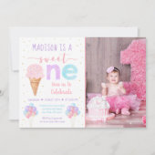 Rainbow Ice Cream First Birthday Kaart (Voorkant)