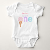 Rainbow Ice Cream First Birthday Romper (Voorkant)