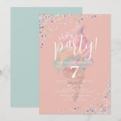 Rainbow Ice cream Let's Party Verjaardag Kaart (Voorkant / Achterkant)