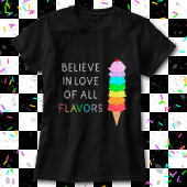 Rainbow Ice Cream LGBT Love Diversity Pride Zwart T-shirt