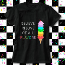 Rainbow Ice Cream LGBT Love Diversity Pride Zwart