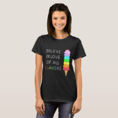 Rainbow Ice Cream LGBT Love Diversity Pride Zwart T-shirt (Voorkant volledig)