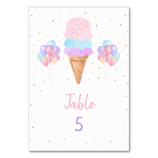 Rainbow Ice Cream Pink Gold Dag Kaart (Voorkant)