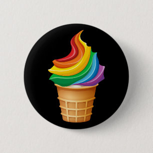 Rainbow Ice Cream Ronde Button 5,7 Cm