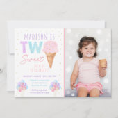 Rainbow Ice Cream Twee Zoete Verjaardagen Kaart (Voorkant)