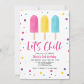 Rainbow Ice Pop Let's Chill Summer Birthday Kaart (Voorkant)