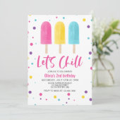 Rainbow Ice Pop Let's Chill Summer Birthday Kaart (Staand voorkant)