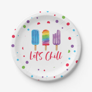 Rainbow Ice Pop Let's Chill Summer Birthday Papieren Bordje