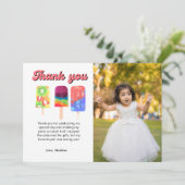 Rainbow ice pop Tweede verjaardag bedankje Aankondiging (Staand voorkant)