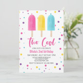 Rainbow Ice Pop Two Cool Summer Birthday Kaart (Staand voorkant)
