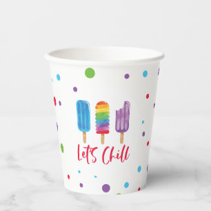Rainbow Ice poppen Laten we de zomer van de zomer Papieren Bekers