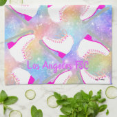 Rainbow Ice Skating Pattern, gepersonaliseerd Theedoek (Gevouwen)