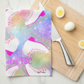 Rainbow Ice Skating Pattern, gepersonaliseerd Theedoek (Quarter Fold)