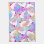 Rainbow Ice Skating Pattern, gepersonaliseerd Theedoek (Verticaal)