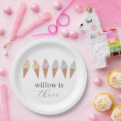 Rainbow Icecream Papieren Bordje (Feest)