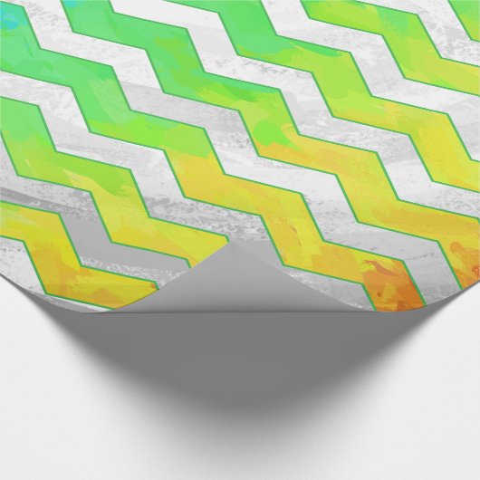Rainbow Icy Chevron Pattern Cadeaupapier (Hoek)