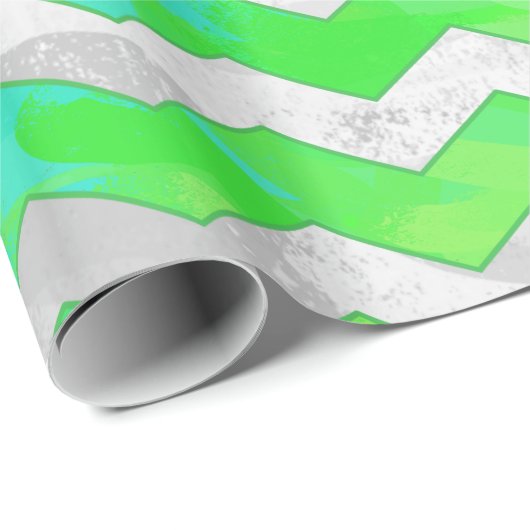 Rainbow Icy Chevron Pattern Cadeaupapier (Rol Hoek)