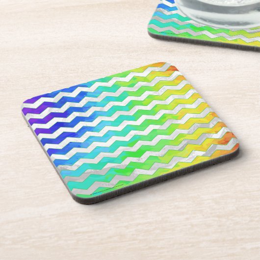 Rainbow Icy Chevron Pattern Drankjes Onderzetter (Linkerzijde)