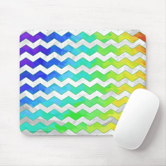 Rainbow Icy Chevron Pattern Muismat (Met muis)