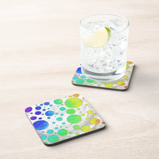 Rainbow Icy Polka Dot Pattern Bier Onderzetter (Rechterzijde)