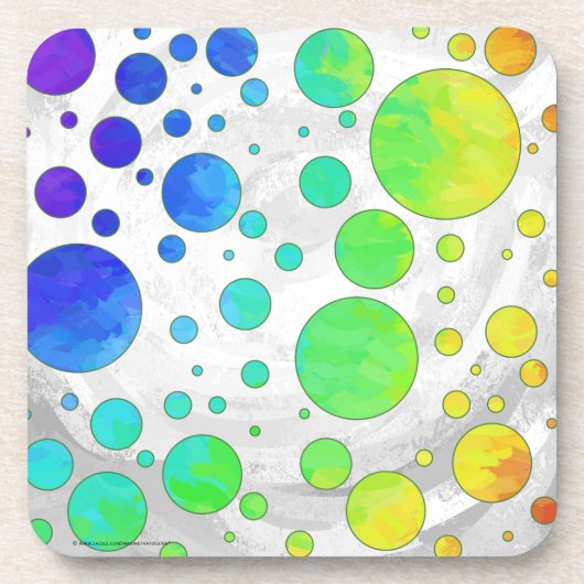 Rainbow Icy Polka Dot Pattern Bier Onderzetter (Voorkant)