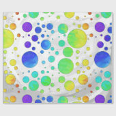 Rainbow Icy Polka Dot Pattern Cadeaupapier (Vlak)