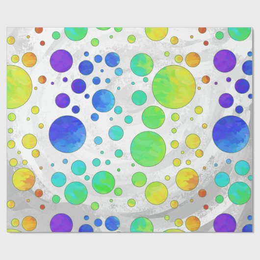 Rainbow Icy Polka Dot Pattern Cadeaupapier (Vlak)