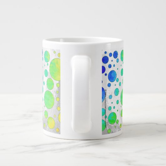 Rainbow Icy Polka Dot Pattern Grote Koffiekop (Achterkant)