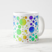 Rainbow Icy Polka Dot Pattern Grote Koffiekop (Voorkant rechts)