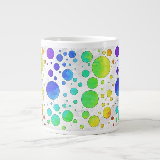 Rainbow Icy Polka Dot Pattern Grote Koffiekop (Voorkant)