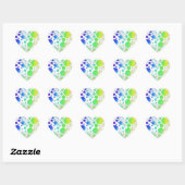 Rainbow Icy Polka Dot Pattern Hart Sticker (Vel)