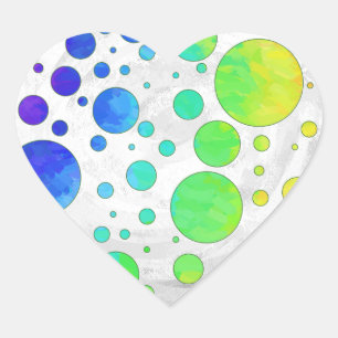 Rainbow Icy Polka Dot Pattern Hart Sticker
