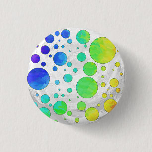 Rainbow Icy Polka Dot Pattern Ronde Button 3,2 Cm