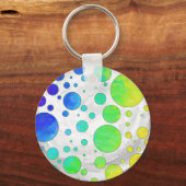 Rainbow Icy Polka Dot Pattern Sleutelhanger (Voorkant)