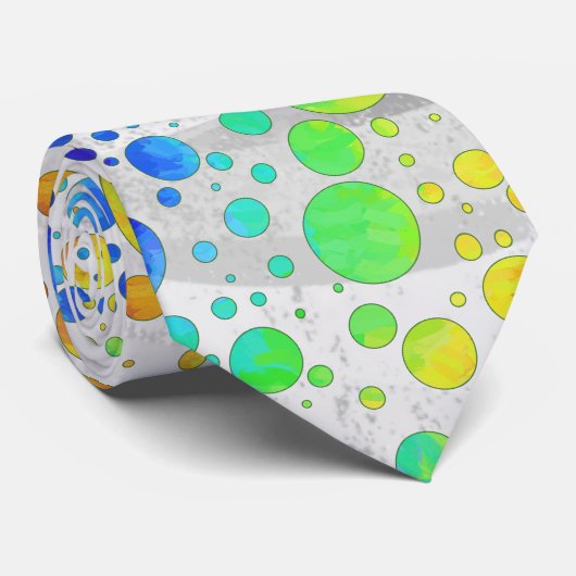 Rainbow Icy Polka Dot Pattern Stropdas (Opgerold)