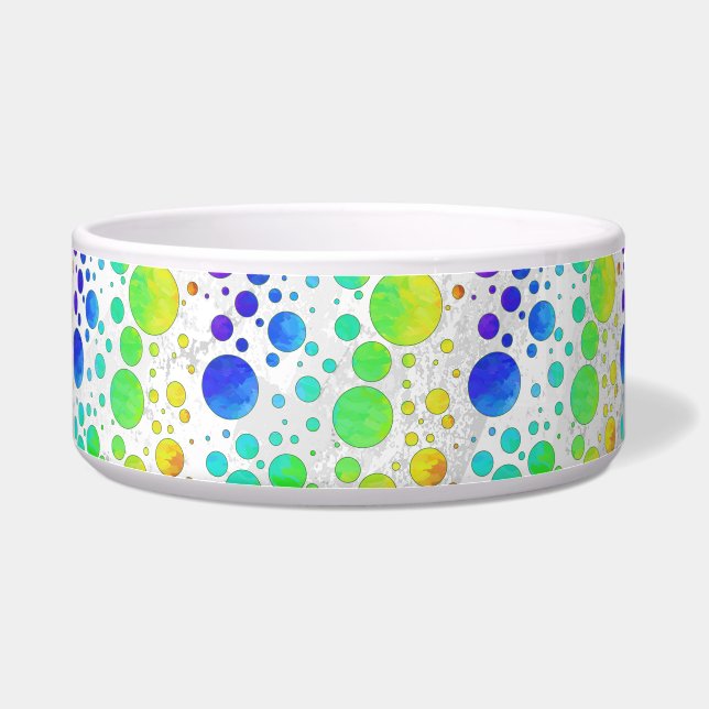 Rainbow Icy Polka Dot Pattern Voerbakje (Rechts)